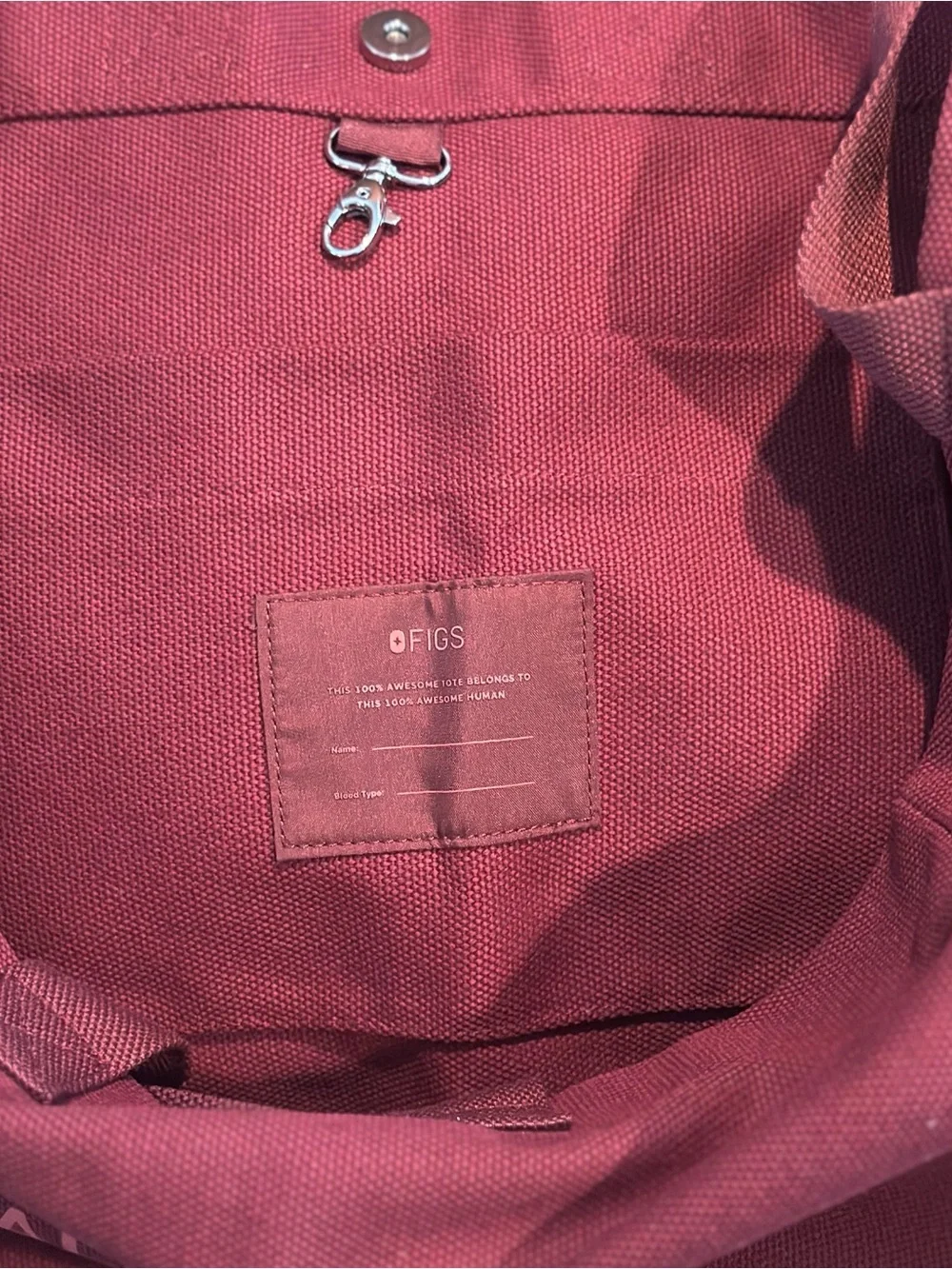FIGS “walnut” A Very Large Needle” Tote Bag NWT